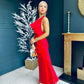 Cheryl Cowl Neck Slinky Dress Rouge