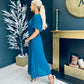 Fiadh Pleated Midi Dress Teal