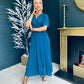 Fiadh Pleated Midi Dress Teal