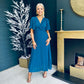 Fiadh Pleated Midi Dress Teal