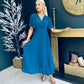 Fiadh Pleated Midi Dress Teal