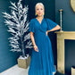 Fiadh Pleated Midi Dress Teal