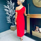 Darla Asymmetric Occasion Dress Rouge