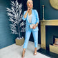 Tiffany Ruched Sleeve Suit Powder Blue