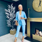 Tiffany Ruched Sleeve Suit Powder Blue