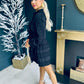 Beckie Crochet Mini Dress Black