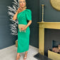 Rachel One Shoulder Occasion Midi Dress Emerald Pre Order 4 May
