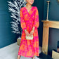 Trasa Banded Midi Dress Orange / Pink