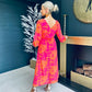 Trasa Banded Midi Dress Orange / Pink