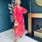 Trasa Banded Midi Dress Orange / Pink