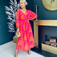 Trasa Banded Midi Dress Orange / Pink