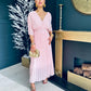 Jennifer Pleated Midi Dress Powder Pink