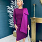 Celeste Bow Detail Occasion Dress Plum