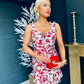Dana Ruched Frill Strap Mini Dress Floral