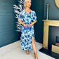 Reese Floral Midi Dress Blue