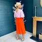 Kelsey 2 Tone Midi Dress Amber / Pwr Pink