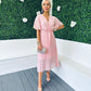 Eireann Pleated Midi Dress Pwr Pink Pre Order 1 May