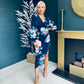 Elsa Long Sleeve Dress Navy Floral