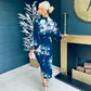 Elsa Long Sleeve Dress Navy Floral