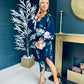Elsa Long Sleeve Dress Navy Floral