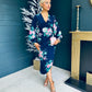 Elsa Long Sleeve Dress Navy Floral
