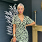 Bianca Leopard Print Midi Dress Lime