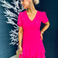 Margo Layered Midi Dress Fuchsia