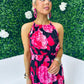 Nicky Rose Print Halterneck Dress Pink Pre Order 1 May