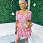 Julie Layered Mini Dress Pink