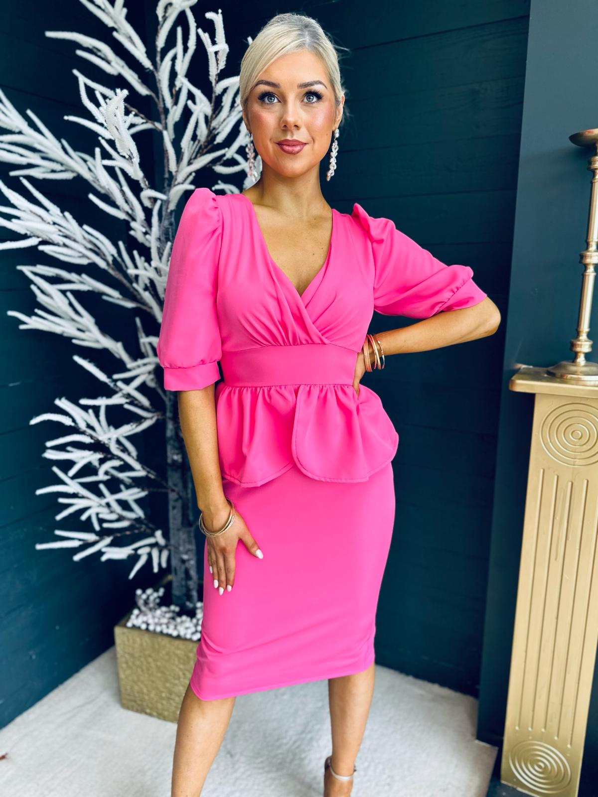 Cameron Occasion Midi Dress Pink