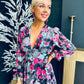 Macy Banded Midaxi Dress Floral Black Pre Order 1 May