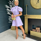 Marilyn Detailed Occasion Mini Dress Lilac