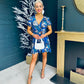 Fiona Elastic Belt Mini Dress Blue