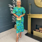 Cleo Ruched Detail Midi Dress Green
