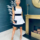 Megan Bow Detail Occasion Mini Dress White / Black