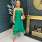 Karen Hem Detail Dress Emerald
