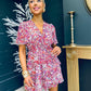 Salma Tiered Mini Dress Leaf Print