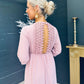 Vanessa Crochet Detail Midi Dress Blush