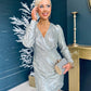 Brandy Sequin Mini Dress Silver