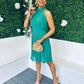 Dolly Pleated Mini Dress Emerald