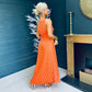 Kendra One Shoulder Pleated Dress Apricot Pre Order 15 May
