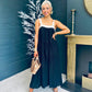 Prim Tiered Midi Dress Black