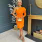Edel One Shoulder Occasion Midi Dress Tangerine