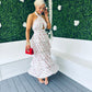 Zeena Frill Detail Midi Dress Off White