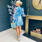 Zenith Detailed Mini Dress Paisley Blue