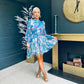 Zenith Detailed Mini Dress Paisley Blue