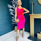Emani Pink Dress With Red Bow