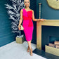 Emani Pink Dress With Red Bow