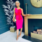 Emani Pink Dress With Red Bow