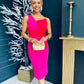 Emani Pink Dress With Red Bow